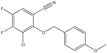 3-Chloro-4,5-difluoro-2-(4-methoxy-benzyloxy)-benzonitrile,,结构式