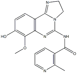 N-(8-hydroxy-7-methoxy-2,3-dihydroimidazo[1,2-c]quinazolin-5-yl)-2-methylnicotinamide 化学構造式