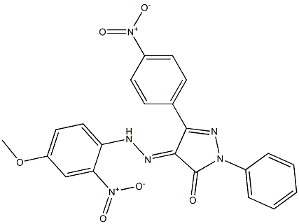 4-[(4-methoxy-2-nitrophenyl)hydrazono]-5-(4-nitrophenyl)-2-phenyl-2,4-dihydro-3H-pyrazol-3-one Structure