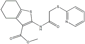 methyl 2-(2-(pyridin-2-ylthio)acetamido)-4,5,6,7-tetrahydrobenzo[b]thiophene-3-carboxylate 结构式