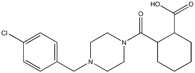 2-(4-(4-chlorobenzyl)piperazine-1-carbonyl)cyclohexanecarboxylic acid Struktur