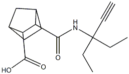 3-((3-ethylpent-1-yn-3-yl)carbamoyl)bicyclo[2.2.1]heptane-2-carboxylic acid Struktur