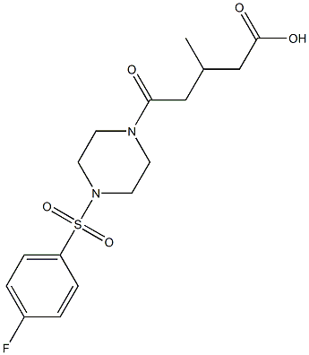 5-(4-((4-fluorophenyl)sulfonyl)piperazin-1-yl)-3-methyl-5-oxopentanoic acid 结构式