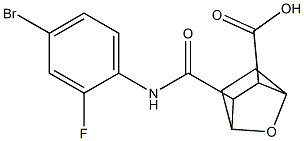 3-((4-bromo-2-fluorophenyl)carbamoyl)-7-oxabicyclo[2.2.1]heptane-2-carboxylic acid 化学構造式