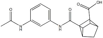 3-((3-acetamidophenyl)carbamoyl)bicyclo[2.2.1]heptane-2-carboxylic acid Struktur