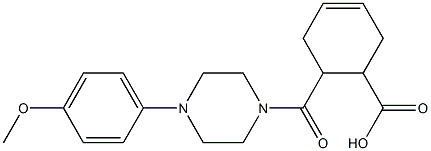 6-(4-(4-methoxyphenyl)piperazine-1-carbonyl)cyclohex-3-enecarboxylic acid,,结构式