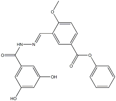 (E)-3-((2-(3,5-dihydroxybenzoyl)hydrazono)methyl)phenyl 4-methoxybenzoate|