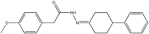 2-(4-methoxyphenyl)-N'-(4-phenylcyclohexylidene)acetohydrazide 化学構造式