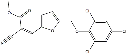 (Z)-methyl 2-cyano-3-(5-((2,4,6-trichlorophenoxy)methyl)furan-2-yl)acrylate 化学構造式