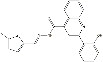 (E)-2-(2-hydroxyphenyl)-N'-((5-methylthiophen-2-yl)methylene)quinoline-4-carbohydrazide Structure