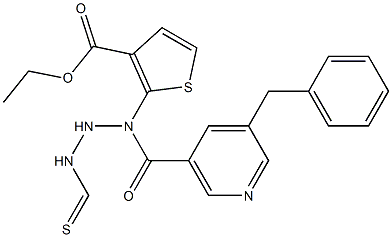 ethyl 5-benzyl-2-(2-nicotinoylhydrazinecarbothioamido)thiophene-3-carboxylate Structure