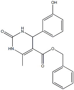 benzyl 4-(3-hydroxyphenyl)-6-methyl-2-oxo-1,2,3,4-tetrahydropyrimidine-5-carboxylate 化学構造式