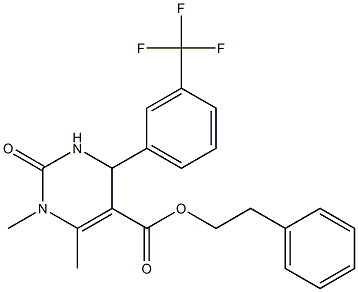 phenethyl 1,6-dimethyl-2-oxo-4-(3-(trifluoromethyl)phenyl)-1,2,3,4-tetrahydropyrimidine-5-carboxylate 结构式