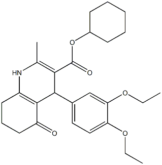 cyclohexyl 4-(3,4-diethoxyphenyl)-2-methyl-5-oxo-1,4,5,6,7,8-hexahydroquinoline-3-carboxylate Structure