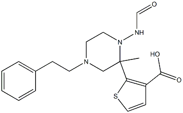 methyl 2-(4-phenethylpiperazine-1-carboxamido)thiophene-3-carboxylate 化学構造式