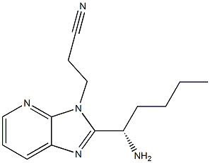 (S)-3-(2-(1-aminopentyl)-3H-imidazo[4,5-b]pyridin-3-yl)propanenitrile 化学構造式