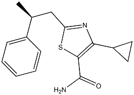 (S)-4-cyclopropyl-2-(2-phenylpropyl)thiazole-5-carboxamide Struktur