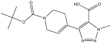 4-(1-(tert-butoxycarbonyl)-1,2,3,6-tetrahydropyridin-4-yl)-1-methyl-1H-1,2,3-triazole-5-carboxylic acid Structure