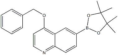 4-(benzyloxy)-6-(4,4,5,5-tetramethyl-1,3,2-dioxaborolan-2-yl)quinoline Struktur