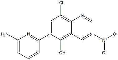 6-(6-aminopyridin-2-yl)-8-chloro-3-nitroquinolin-5-ol Struktur