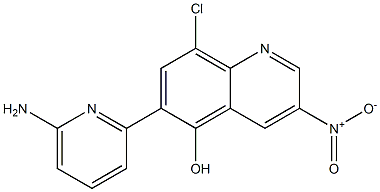 6-(6-aminopyridin-2-yl)-8-chloro-3-nitroquinolin-5-ol 化学構造式