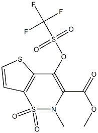 methyl 1,1-dioxy-2-methyl-4-(trifluoromethylsulfonyloxy)-2H-thieno[2,3-e][1,2]thiazine-3-carboxylate 化学構造式