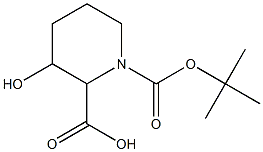 1-(tert-butoxycarbonyl)-3-hydroxypiperidine-2-carboxylic acid,,结构式