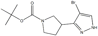 3-(4-Bromo-1H-pyrazol-3-yl)-pyrrolidine-1-carboxylic acid tert-butyl ester 结构式