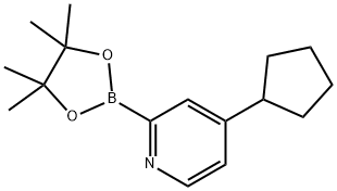 4-cyclopentyl-2-(4,4,5,5-tetramethyl-1,3,2-dioxaborolan-2-yl)pyridine Structure