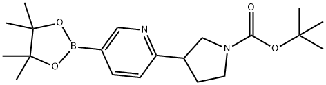 6-(1-BOC-3-吡咯烷基)吡啶-3-硼酸频哪醇酯 结构式