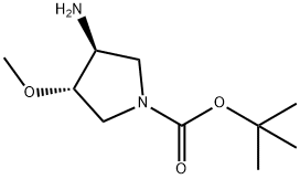 (3S,4S)-3-Amino-4-methoxy-pyrrolidine-1-carboxylic acid tert-butyl ester Structure