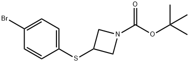 3-((4-溴苯基)硫代)氮杂环丁烷-1-羧酸叔丁酯, 1002355-69-2, 结构式