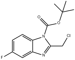 tert-Butyl 2-(chloromethyl)-5-fluoro-1H-benzo[d]imidazole-1-carboxylate Struktur