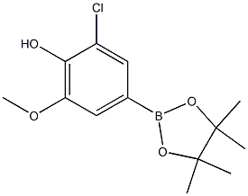 2-Chloro-6-methoxy-4-(4,4,5,5-tetramethyl-1,3,2-dioxaborolan-2-yl)phenol Struktur