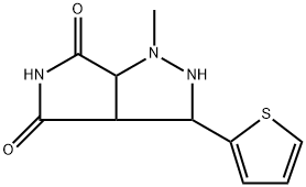 1-methyl-3-(2-thienyl)tetrahydropyrrolo[3,4-c]pyrazole-4,6(1H,5H)-dione 化学構造式