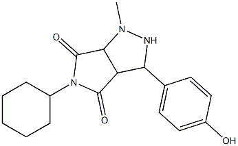 5-cyclohexyl-3-(4-hydroxyphenyl)-1-methyltetrahydropyrrolo[3,4-c]pyrazole-4,6(1H,5H)-dione Struktur