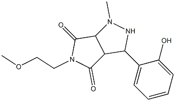 3-(2-hydroxyphenyl)-5-(2-methoxyethyl)-1-methyltetrahydropyrrolo[3,4-c]pyrazole-4,6(1H,5H)-dione Struktur