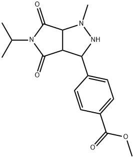 methyl 4-(5-isopropyl-1-methyl-4,6-dioxooctahydropyrrolo[3,4-c]pyrazol-3-yl)benzoate Struktur