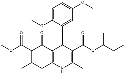 3-sec-butyl 6-methyl 4-(2,5-dimethoxyphenyl)-2,7-dimethyl-5-oxo-1,4,5,6,7,8-hexahydroquinoline-3,6-dicarboxylate Structure