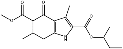 2-butan-2-yl 5-methyl 3,6-dimethyl-4-oxo-4,5,6,7-tetrahydro-1H-indole-2,5-dicarboxylate 化学構造式