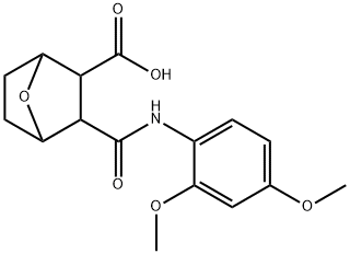 3-((2,4-dimethoxyphenyl)carbamoyl)-7-oxabicyclo[2.2.1]heptane-2-carboxylic acid Structure