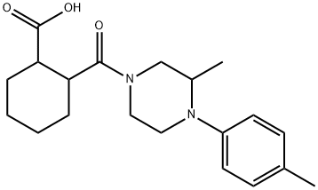 2-(3-methyl-4-(p-tolyl)piperazine-1-carbonyl)cyclohexanecarboxylic acid Structure