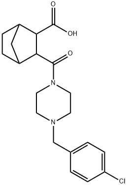 3-(4-(4-chlorobenzyl)piperazine-1-carbonyl)bicyclo[2.2.1]heptane-2-carboxylic acid Structure