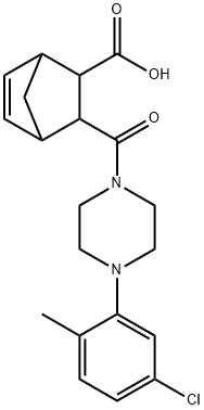 3-(4-(5-chloro-2-methylphenyl)piperazine-1-carbonyl)bicyclo[2.2.1]hept-5-ene-2-carboxylic acid Structure