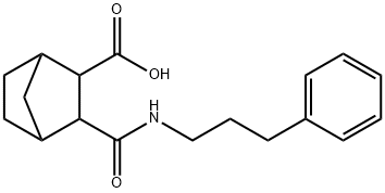 3-((3-phenylpropyl)carbamoyl)bicyclo[2.2.1]heptane-2-carboxylic acid Structure