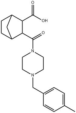 3-(4-(4-methylbenzyl)piperazine-1-carbonyl)bicyclo[2.2.1]heptane-2-carboxylic acid Structure