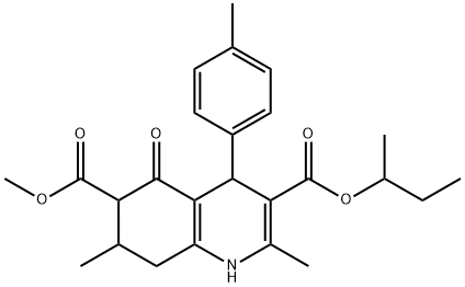 3-sec-butyl 6-methyl 2,7-dimethyl-5-oxo-4-(p-tolyl)-1,4,5,6,7,8-hexahydroquinoline-3,6-dicarboxylate Struktur