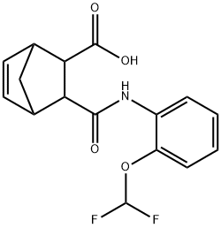 3-((2-(difluoromethoxy)phenyl)carbamoyl)bicyclo[2.2.1]hept-5-ene-2-carboxylic acid Structure