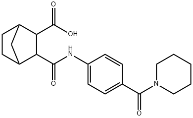 3-((4-(piperidine-1-carbonyl)phenyl)carbamoyl)bicyclo[2.2.1]heptane-2-carboxylic acid Structure
