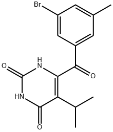 6-(3-bromo-5-methylbenzoyl)-5-isopropylpyrimidine-2,4(1H,3H)-dione Struktur